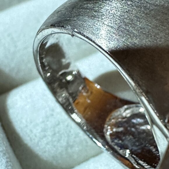 Park Lane Silver-Tone Bean Ring Size 7 Sleek Modern Design - Picture 9 of 10